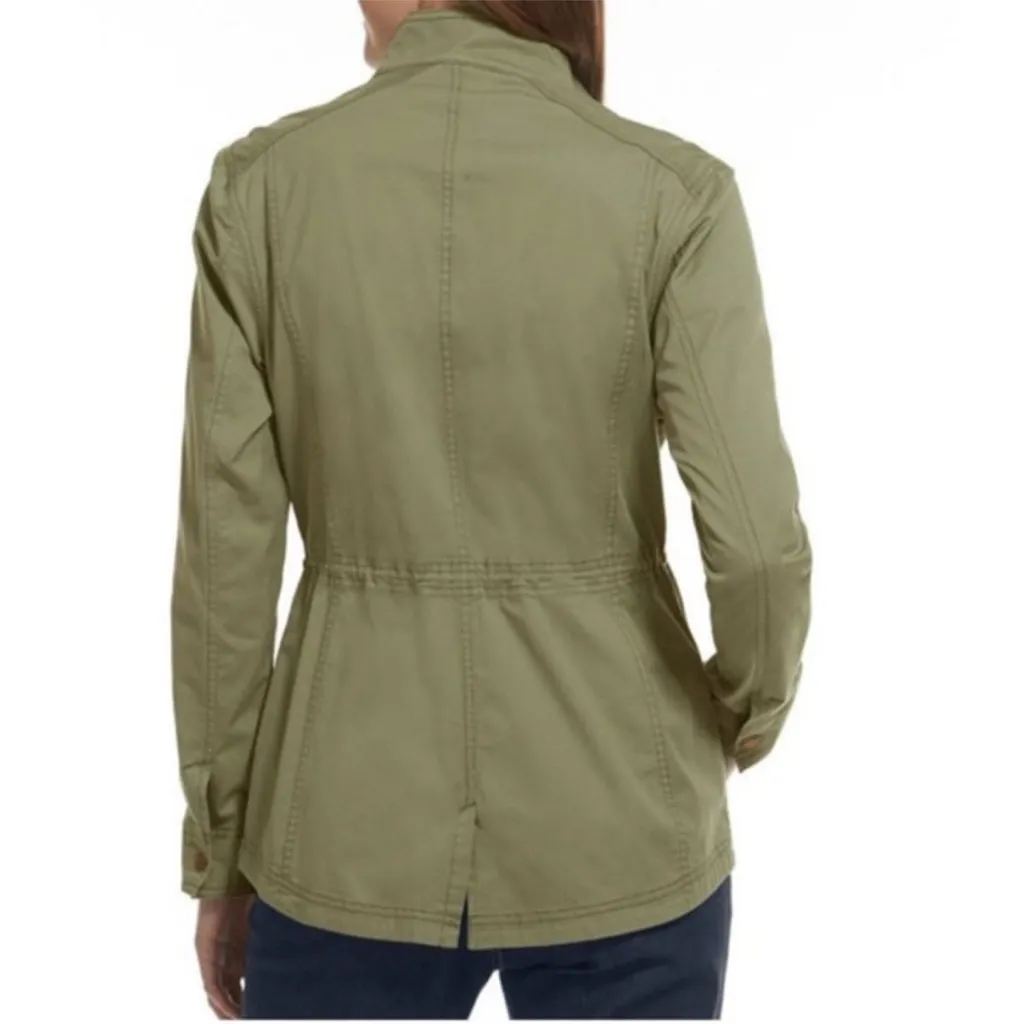 L.L. Bean Women's Freeport Field Green Utility Zip & Snap Jacket, XL - Image 7