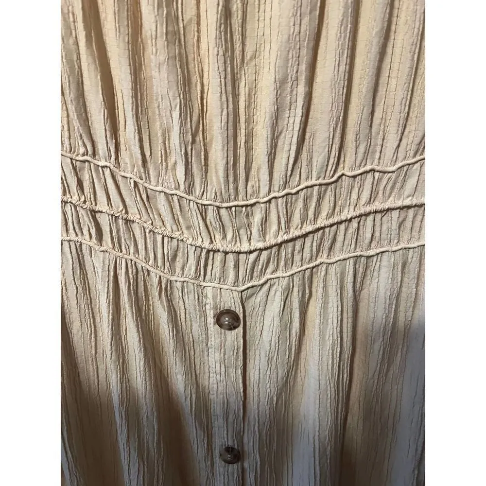 Tuckernuck Moon River Tan Long Sleeve Midi Dress Sz. L - Image 5