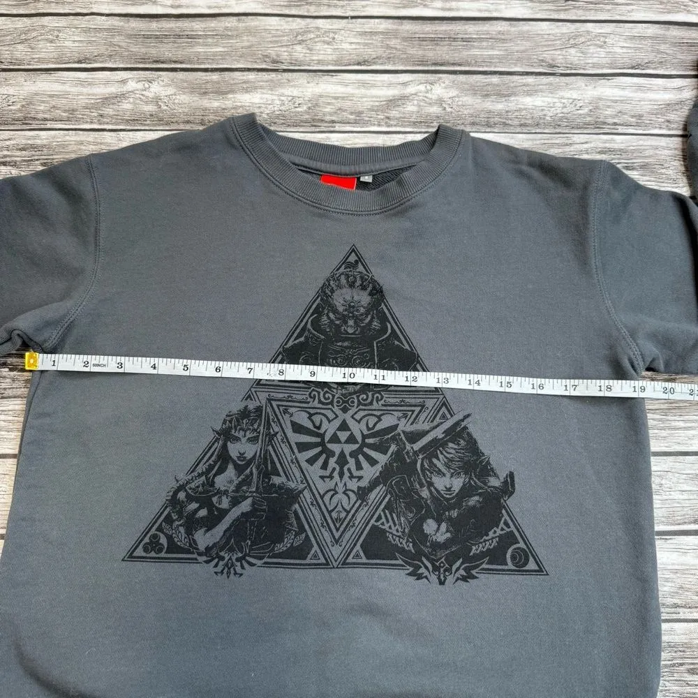 Nintendo Women Legend of Zelda Pullover Sweatshirt S SM Small Charcoal Grey Gray - Image 11