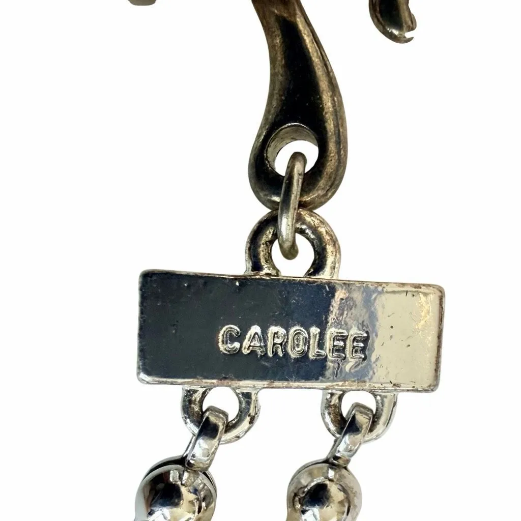 Carolee double Strand Faux Pearl & Rhinestone Choker necklace - Image 7