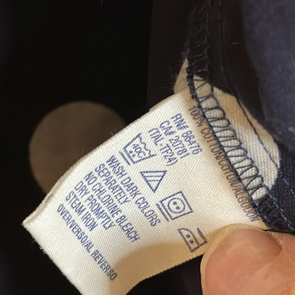 Tommy Hilfiger Navy Blue & White Polka Dot Sleeveless Wraparound Blouse - Image 4