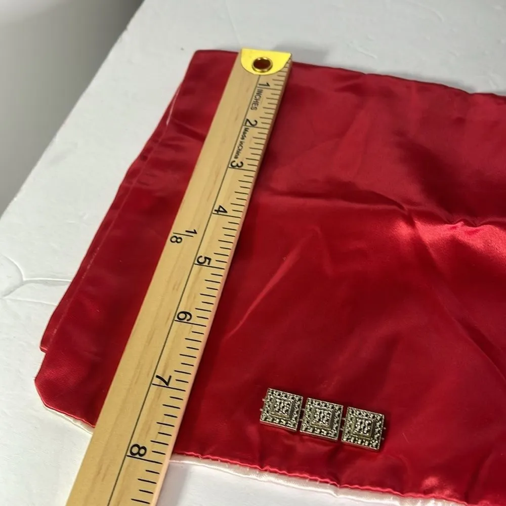 Vintage Christian Dior red silk lingerie scarf pouch. - Image 8