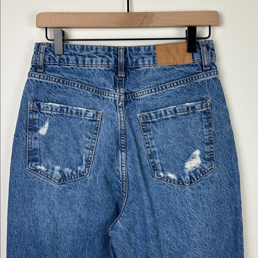 Zara Mom Jeans Women’s Size 6 Blue Denim Distressed Relaxed High Rise - Image 5