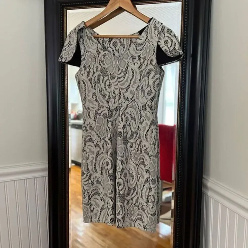 MM Couture Lace Sheath Dress Ivory Size XS - Image 2