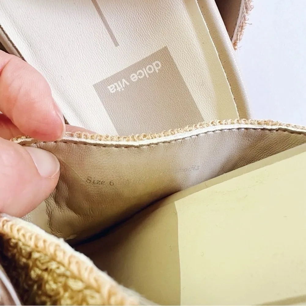 Dolce Vita Ralli Natural Multi Crochet Knit Buckle Slide Sandals Size 6 - Image 6