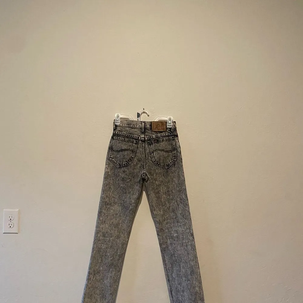 Vintage Lee white black grayish ash wash skinny denim jeans - Image 7