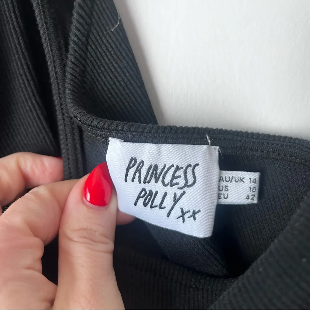 Princess Polly Brianna Black One Shoulder Long Sleeve Ribbed Crop Top 10 - Image 8