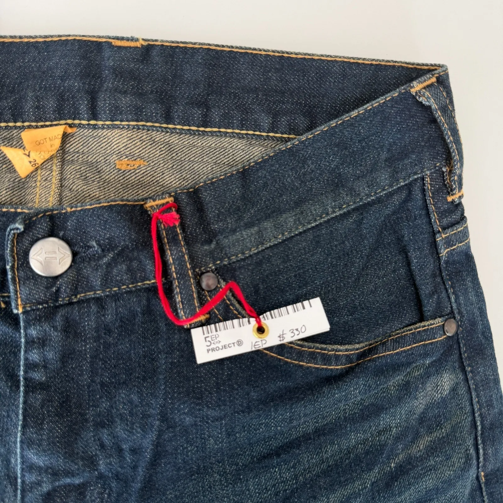 Project 5EP X Styleforum Womens Mens 26x32 Japanese Selvedge Redline Honeycomb Blue Size 26 - Image 3