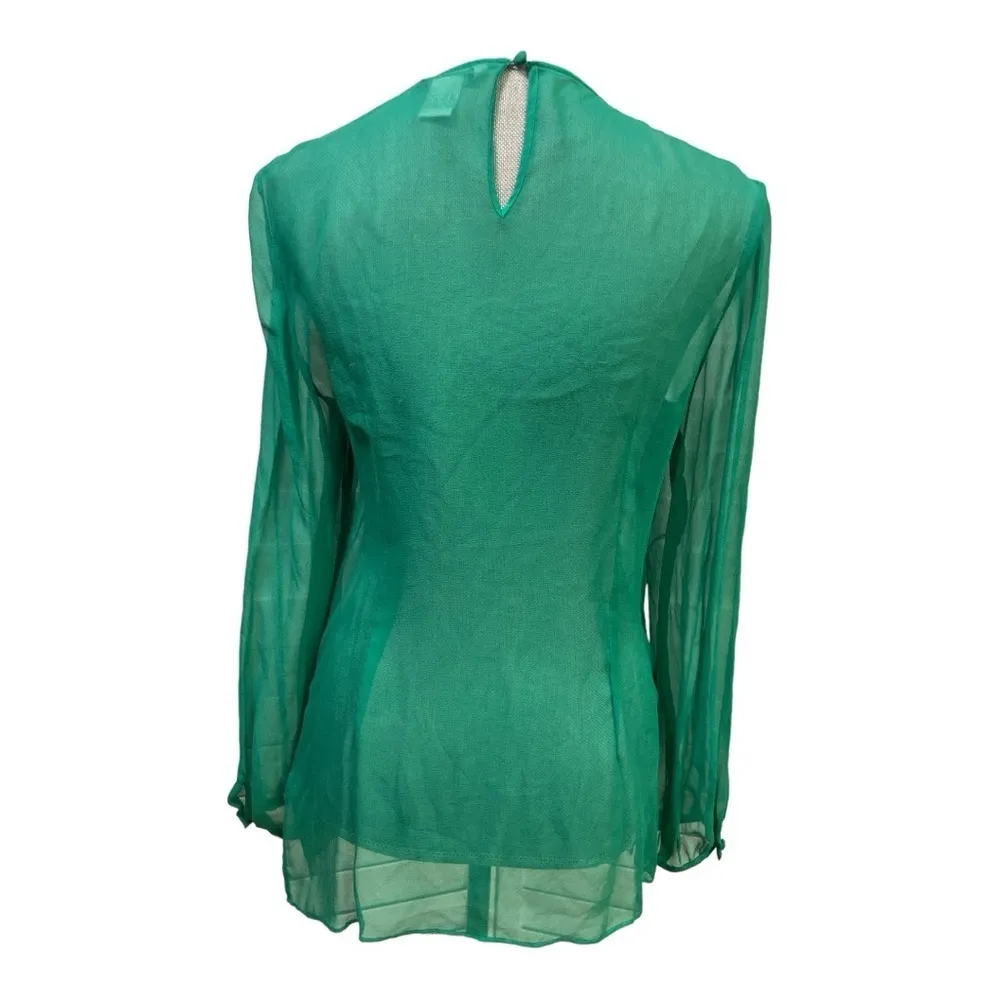 Z.b.d design Green blouse with bead and sequin emblishments size 10 - Image 3