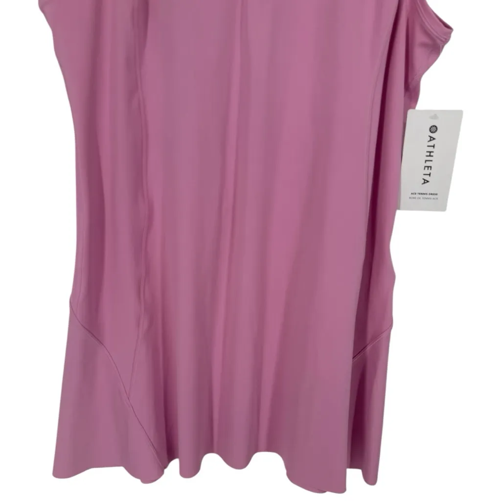 NWT Athleta Women's Ace Tennis Dress Pink Sleeveless Size XL Sporty Activewear - Image 11
