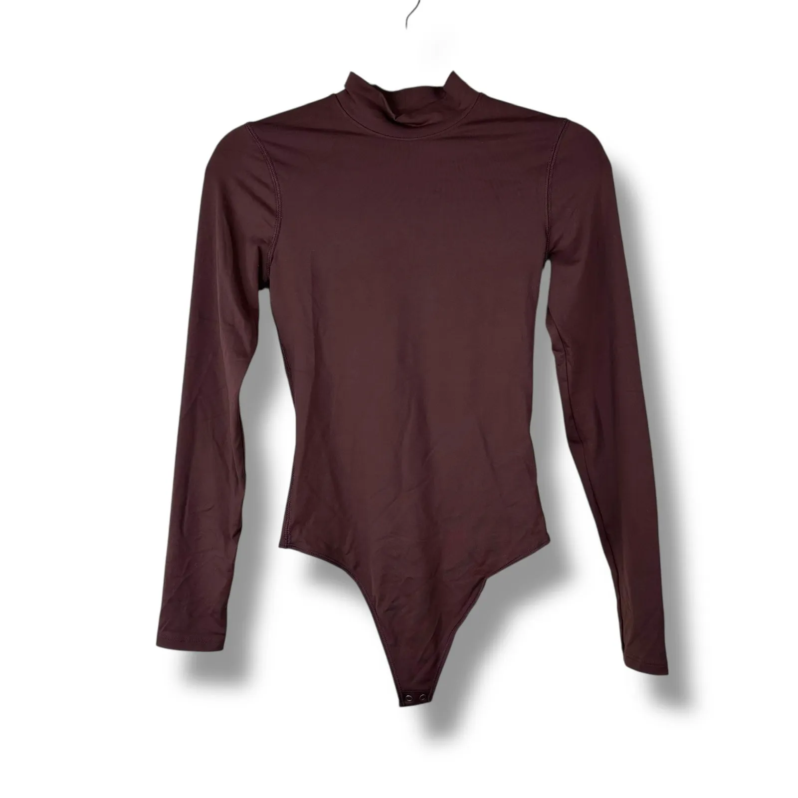 Abercrombie & Fitch NWOT Java Brown Matte Soft A&F Collection Mock Neck Bodysuit - Image 2