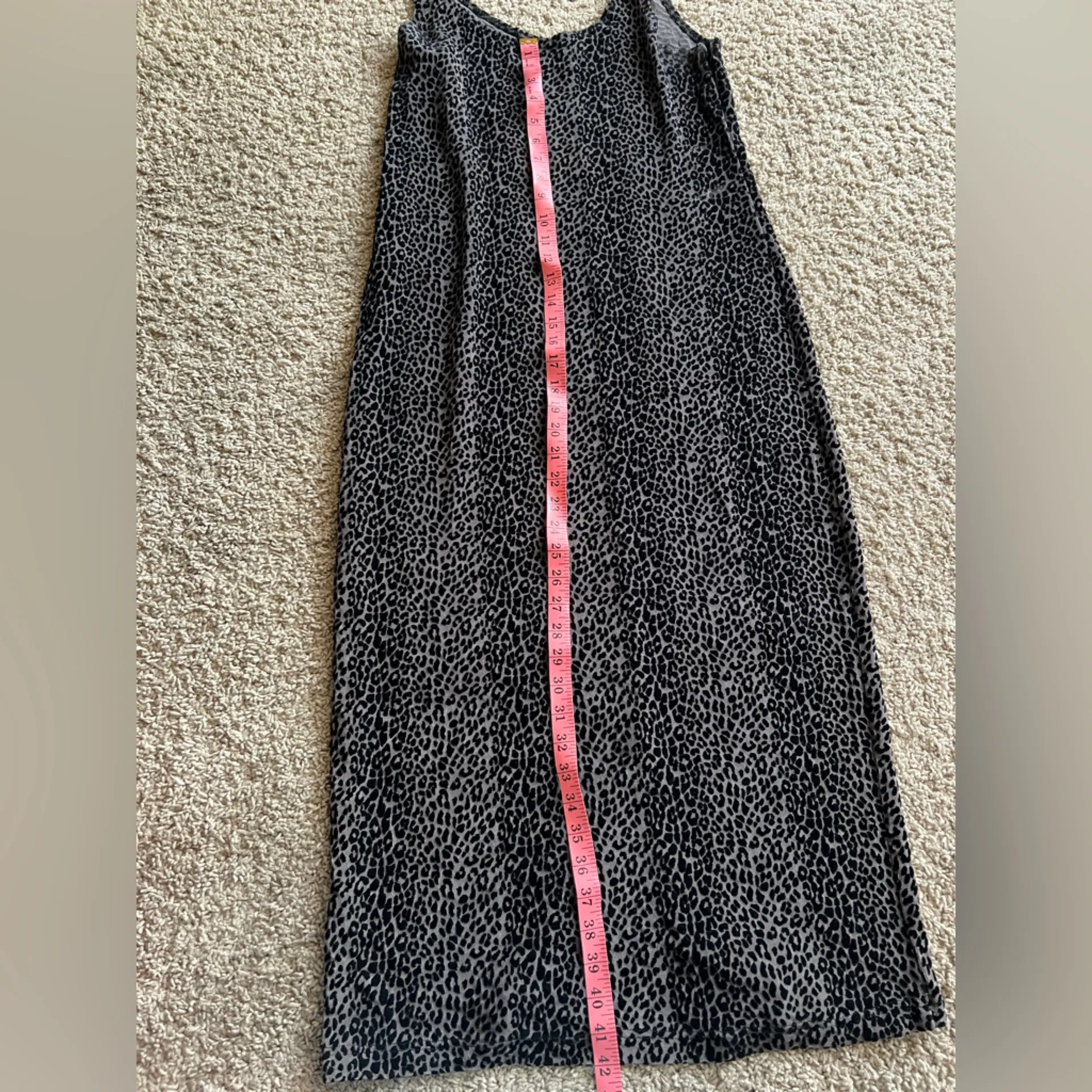 Chic Black Leopard Print Maxi Dress Size L - Image 4