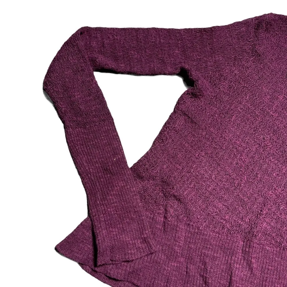 Free People Purple Long Sleeve Linen Blend Turtleneck XS - Image 2