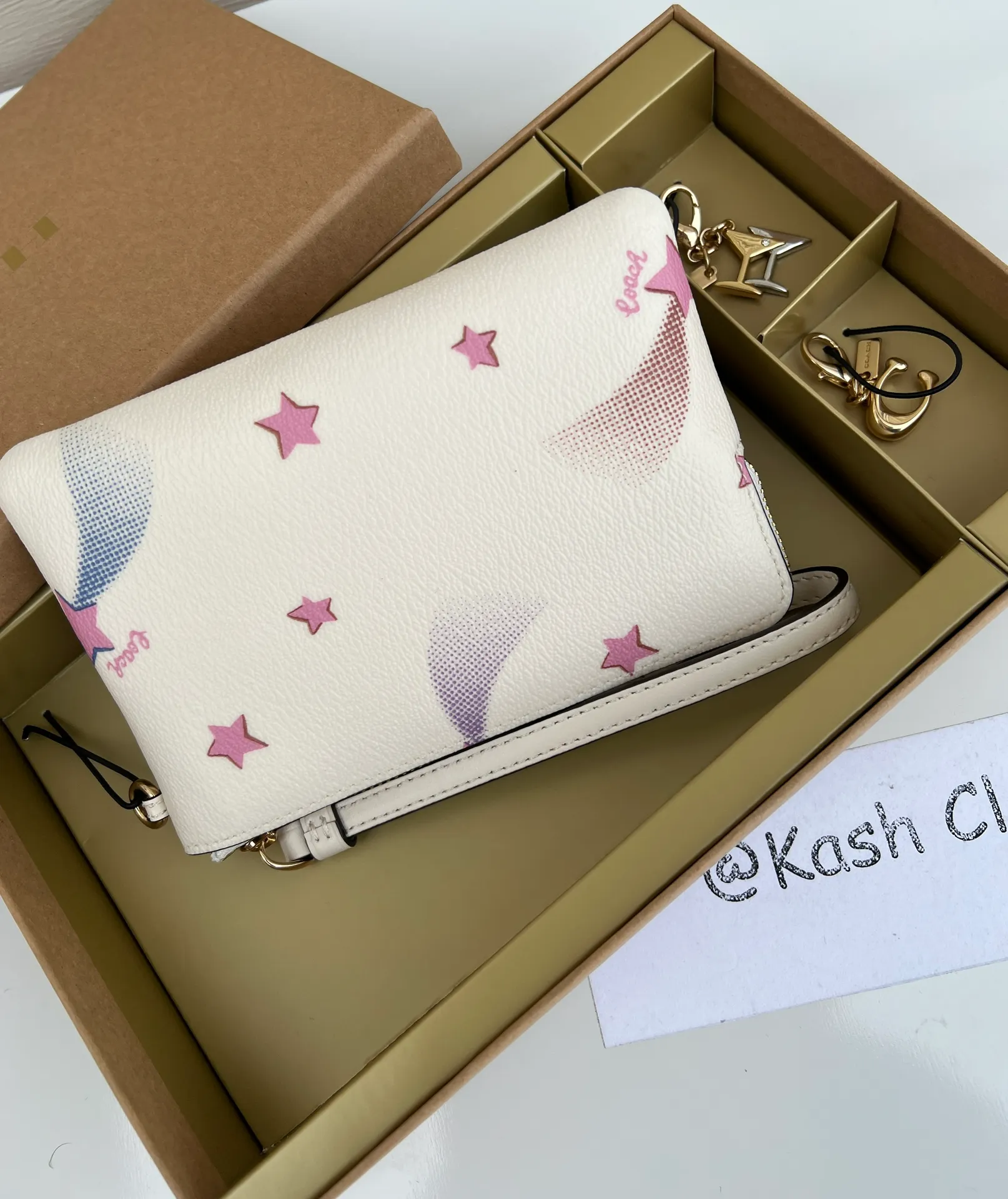 Coach Boxed Corner Zip Wristlet With Disco Star Print - Image 5