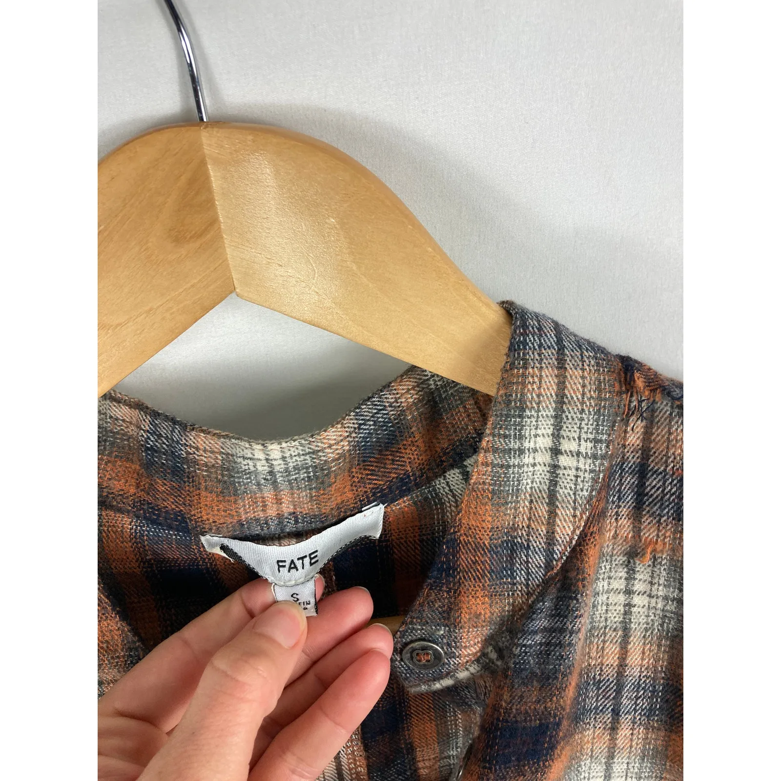 FATE Plaid Fringe Mini Dress Size Small Brown - Image 3