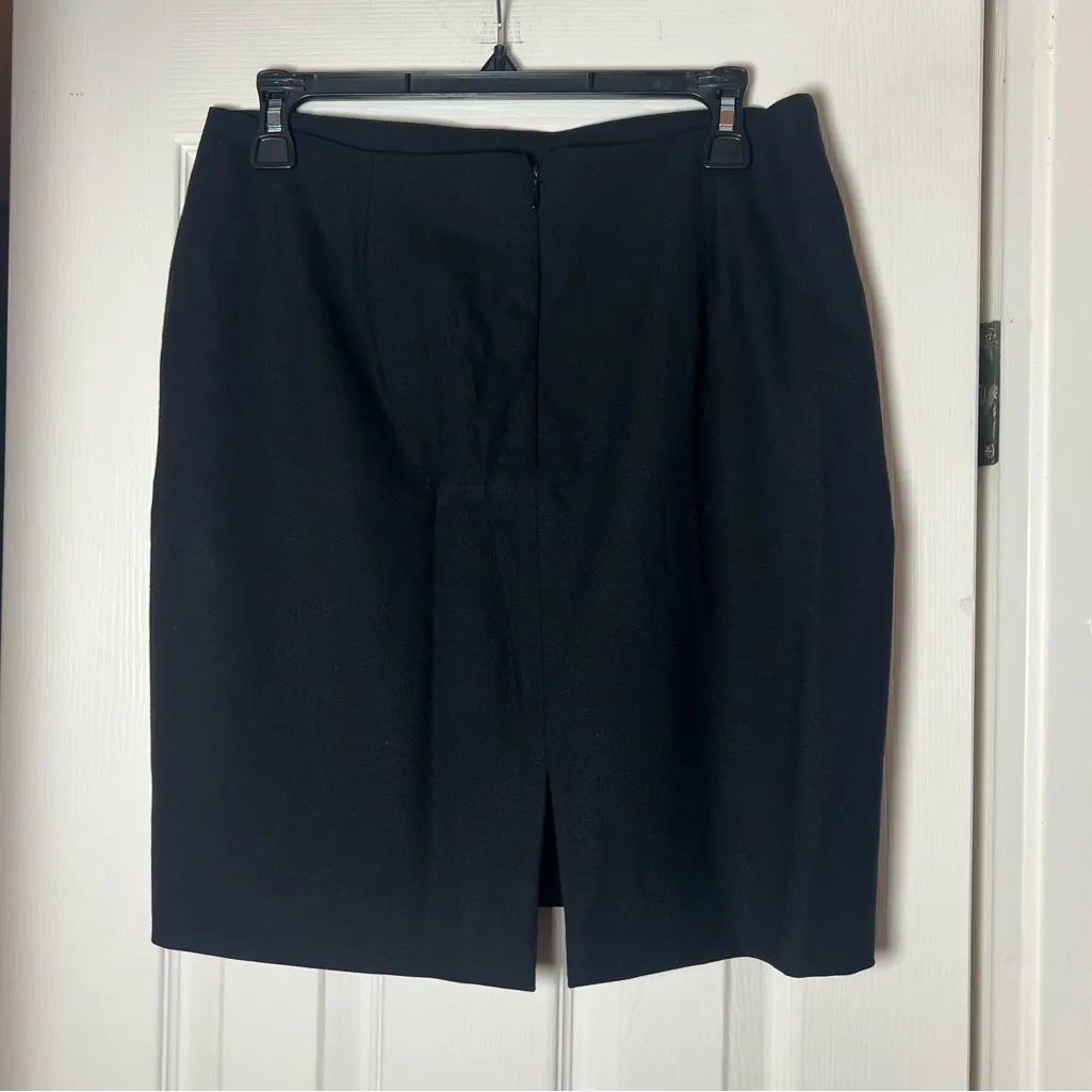 Griffith Gray For St. John Wool Black Pencil Skirt Size 8 Career Academia - Image 3