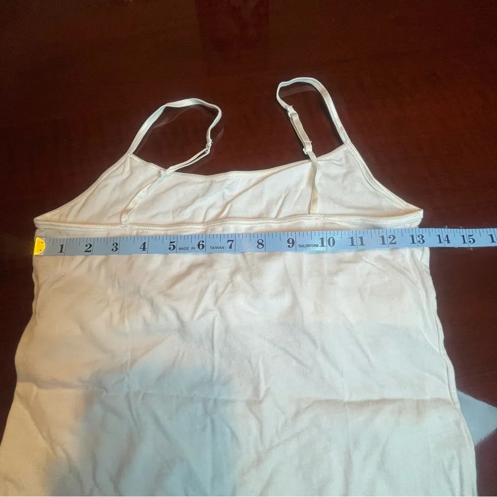 Aeropostale Y2K style Stretch White Cotton Cami Tank Top Built-In Shelf Bra M/M - Image 6