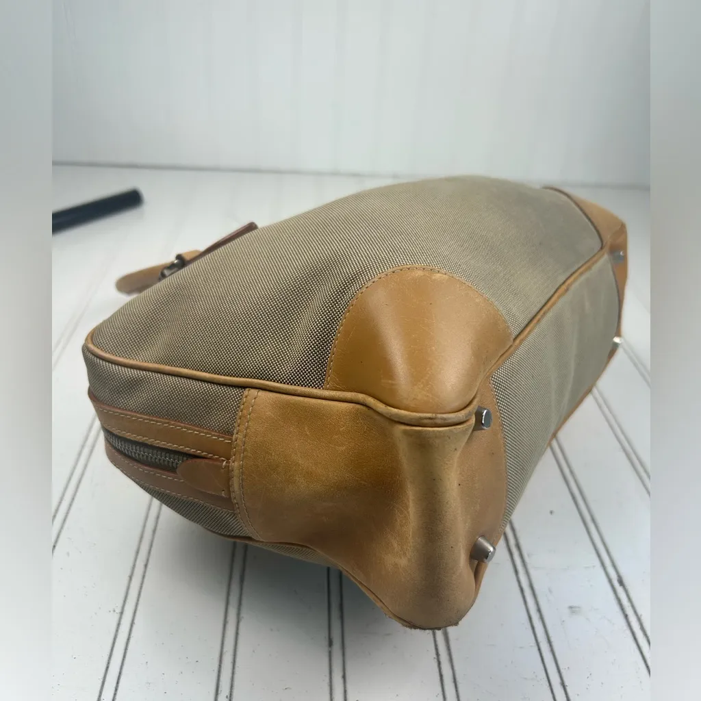 Prada Milano Vintage Canvas and Leather Logo Tote Bag - Image 6