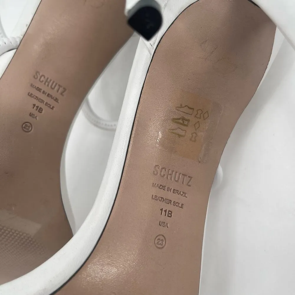 SCHUTZ Gaiah Heels Size 11 White Strappy High Heel Bungee Cord Stretch Stiletto - Image 8
