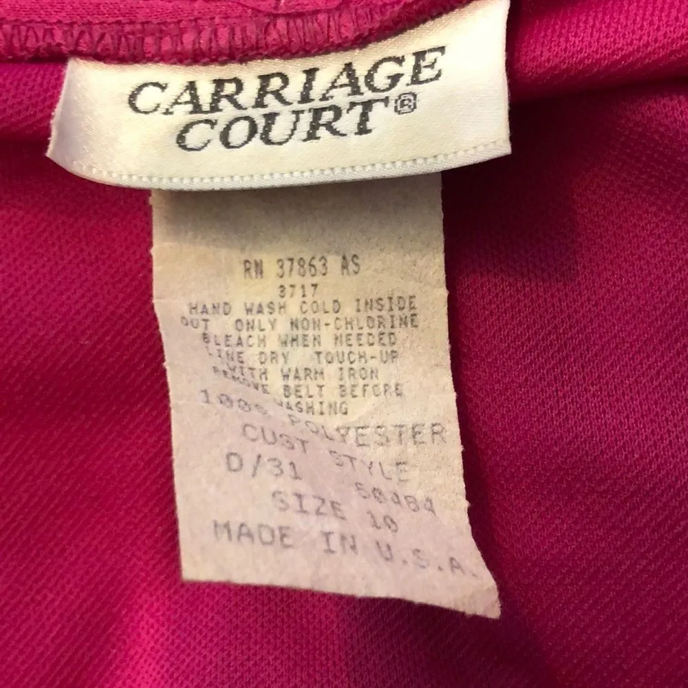 Carriage Court Hot Pink Dress Big Shoulder… Size 10 - Image 8