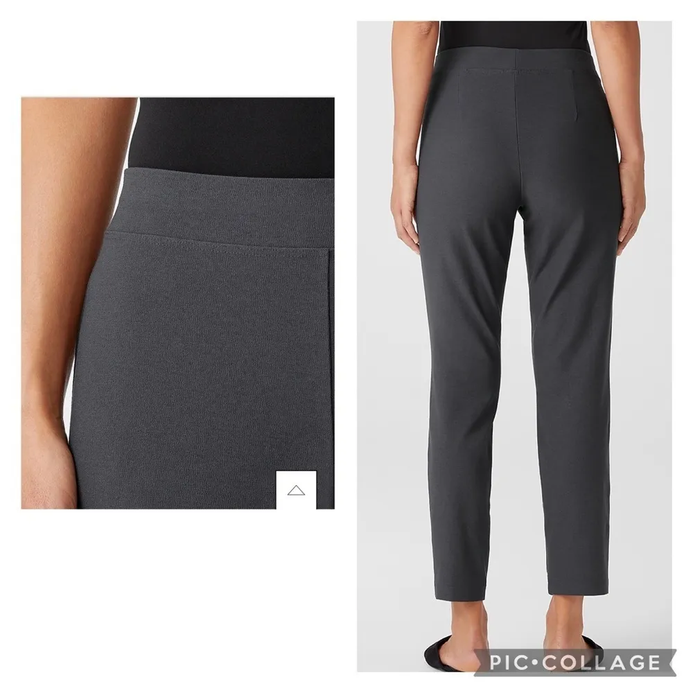 Eileen Fisher WASHABLE STRETCH CREPE PANT SLIM FIT, ANKLE LENGTH graphite - Image 3
