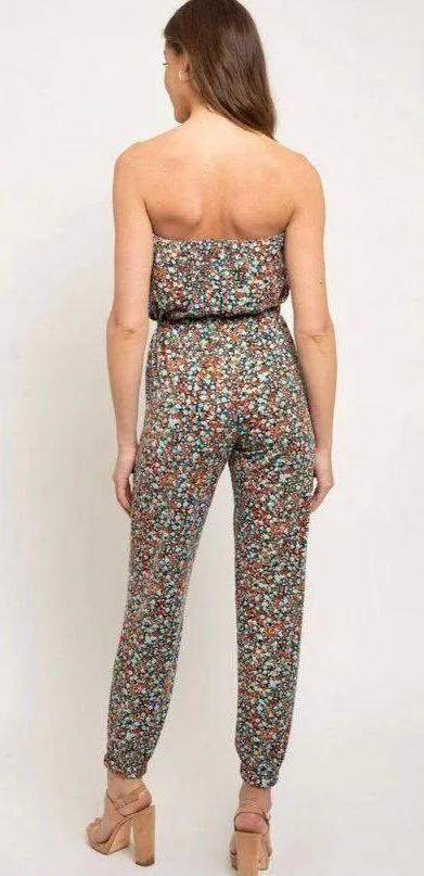 Floral Printed Strapless Jumpsuit Multi Size M - Image 3