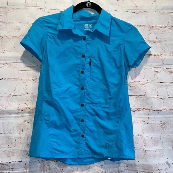 Mountain Hardwear Women’s Canyon Shirt button down short sleeve Bright blue XS - Image 1