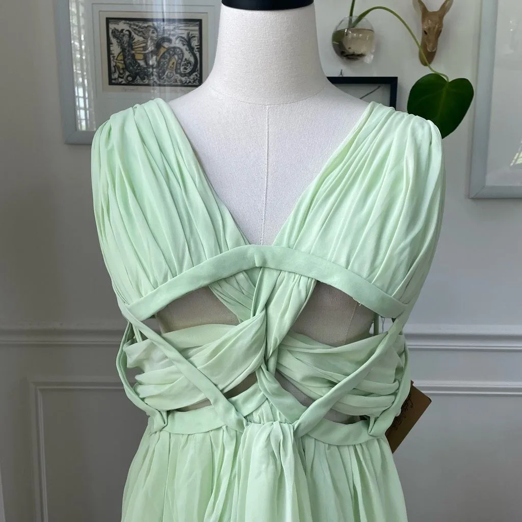 NWT Light In The Box Lime Green Formal Gown Dress Cut Out Waist 26W 3X - Image 3