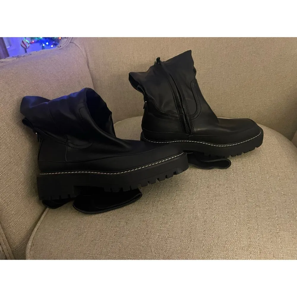 Sam Edelman Lerue Black Calabria Leather High Boots S86 - Image 5