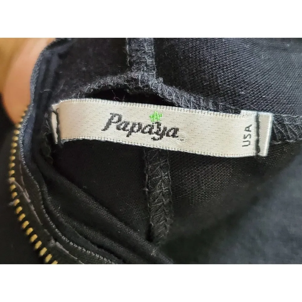 Papaya Women's Black Rayon Long Sleeve Half Zip Front Casual Hoodie Size Small - Image 8