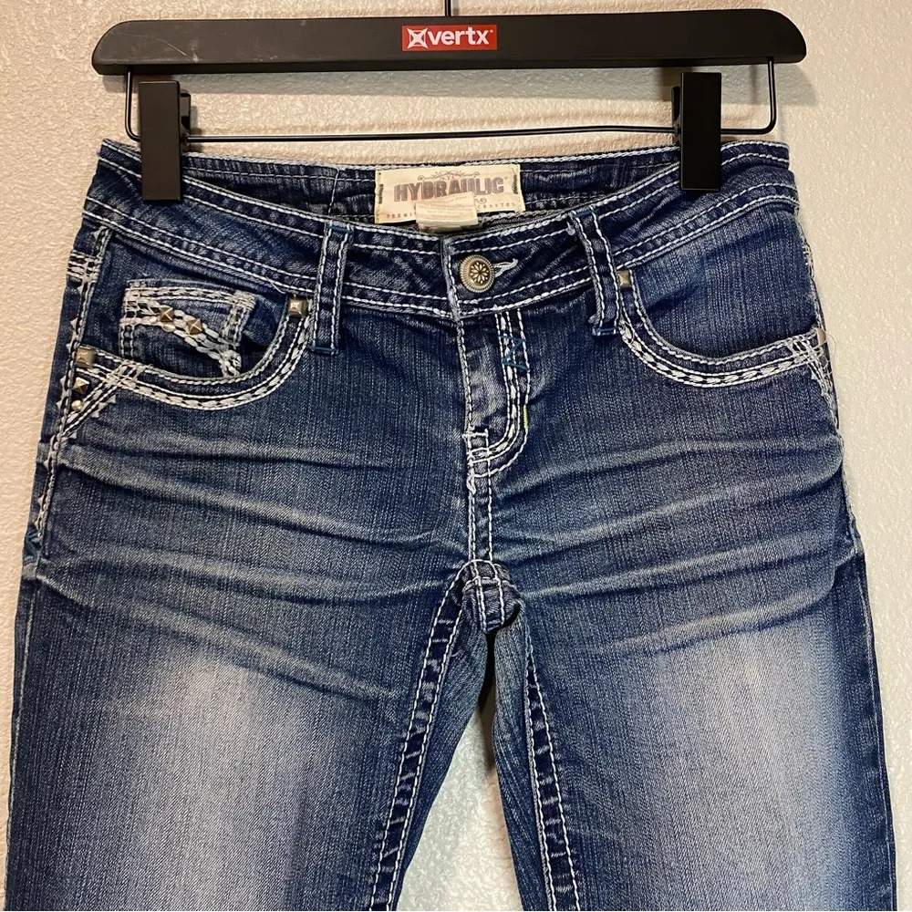 Hydraulic Gramercy Crop Low‎ Rise Jeans-Dark Wash/Sz 4 Women's Blue Jeans - Image 2