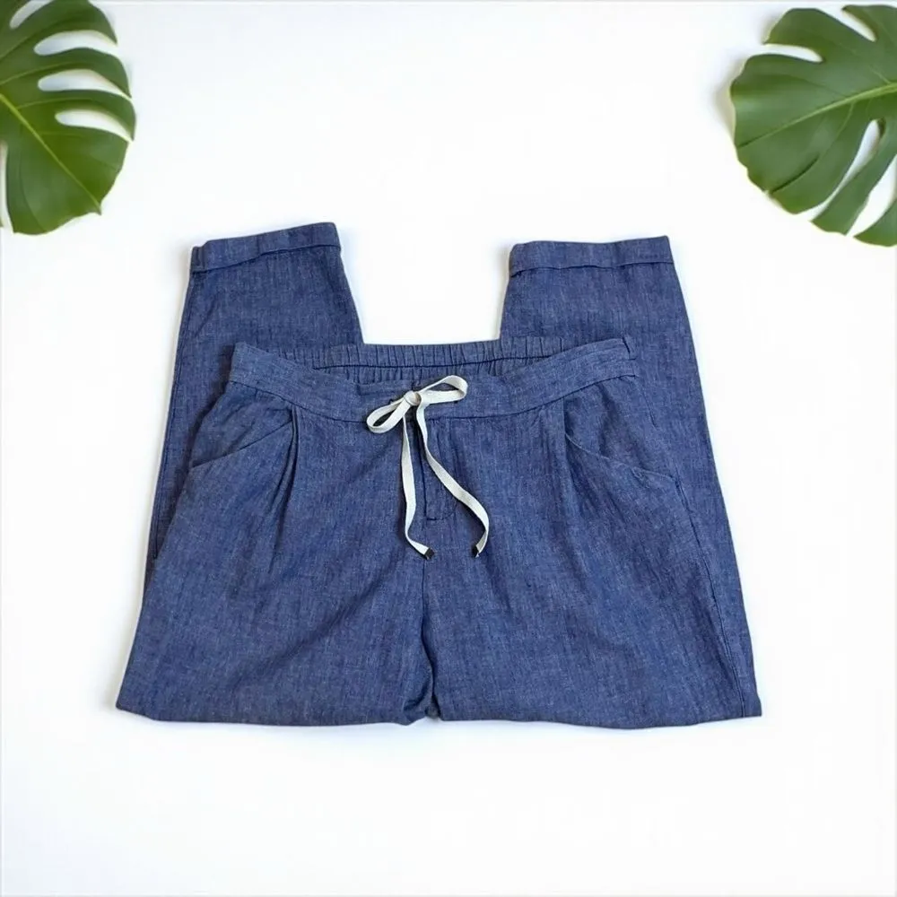 Old Navy High-Waisted Chambray Linen Blend Crop Pants - 6 - Image 9
