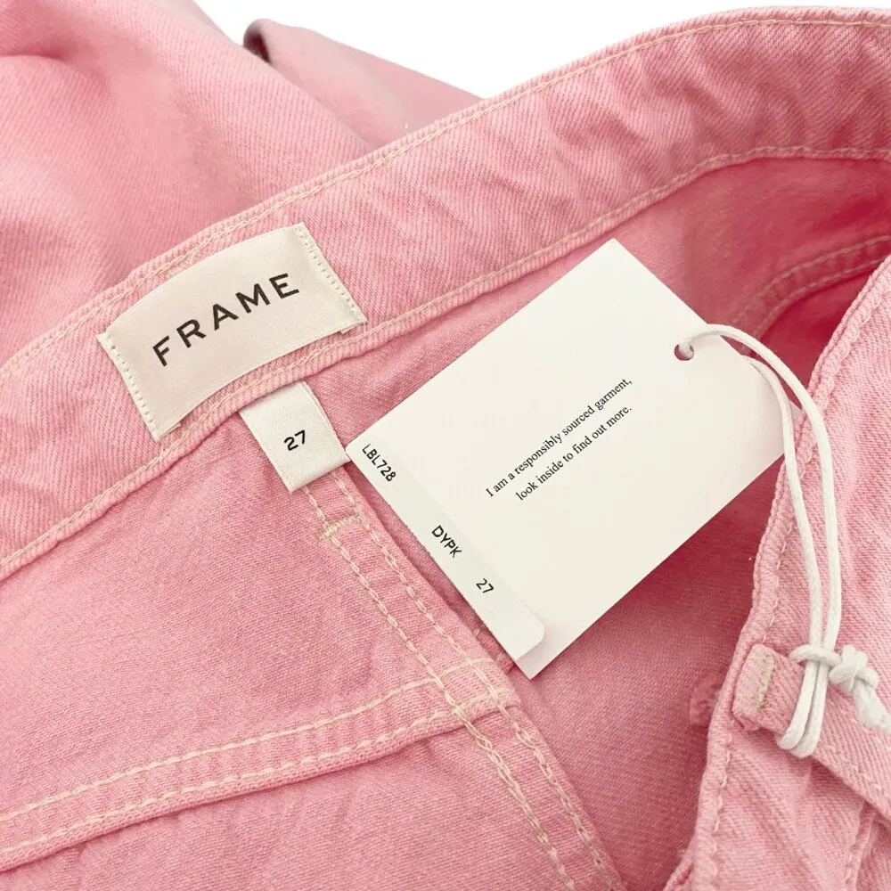 Frame Long Barrel Jeans in Washed Dusty Pink - Image 4