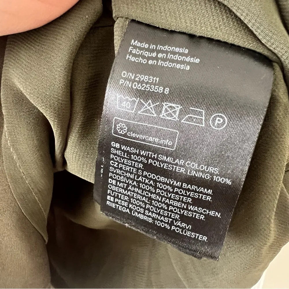 H&M Olive Green Khaki Sleeveless Shirt Dresss Size 0 EUC - Image 4