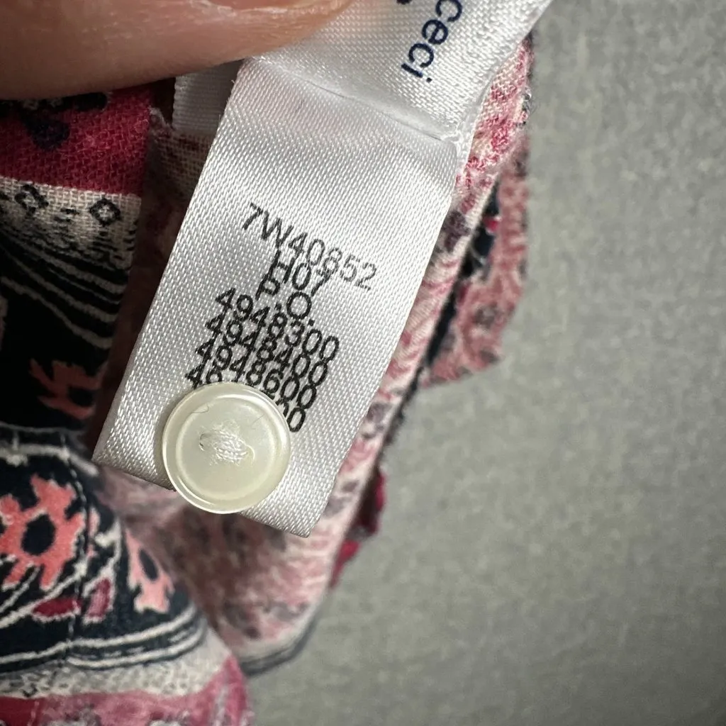 Lucky Brand Medium Womens Top Peasant Lightweight Boho Y2K 3/4 Sleeve Floral - Image 11