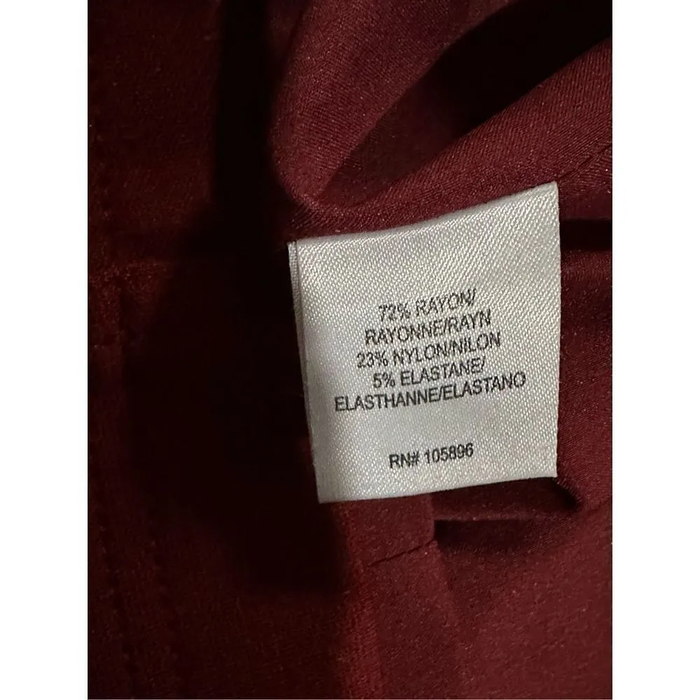 Worth New York Maroon Short Sleeve Sheath Dress sz 12 Red - Image 9