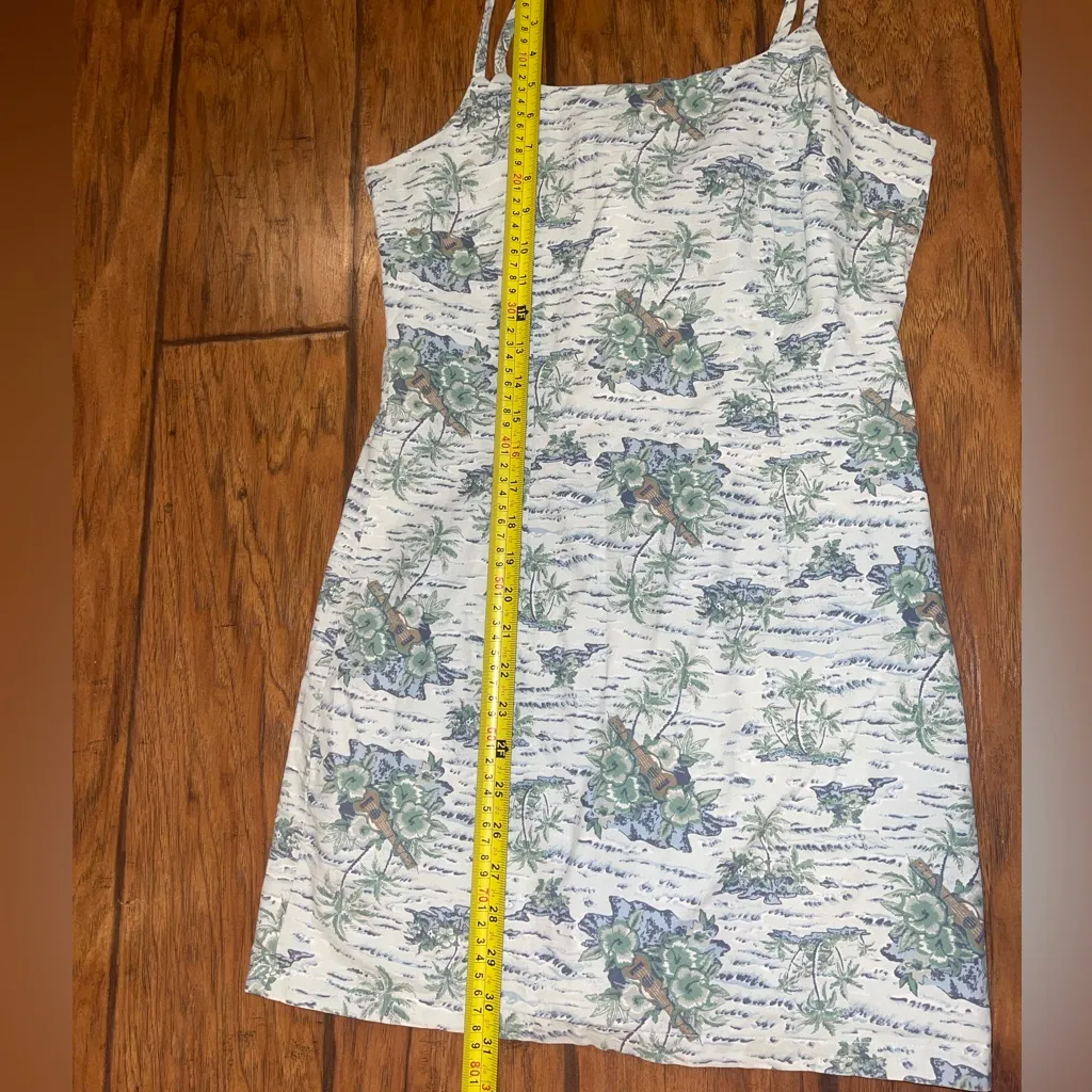 Aqua Blues Vintage 90s mini dress spaghetti straps Woman’s 9 SEE measurements Green Size undefined - Image 7