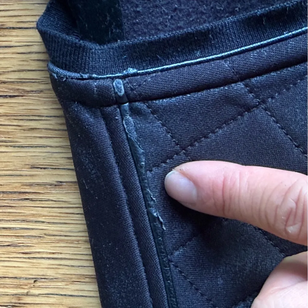 The Kooples Black Moto Fleece Jacket w/ Leather Effect Size XS - Image 14