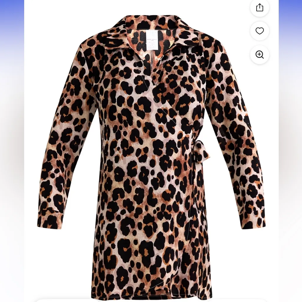 Time and Tru Leopard Wrap Cover Up Dress - Image 4