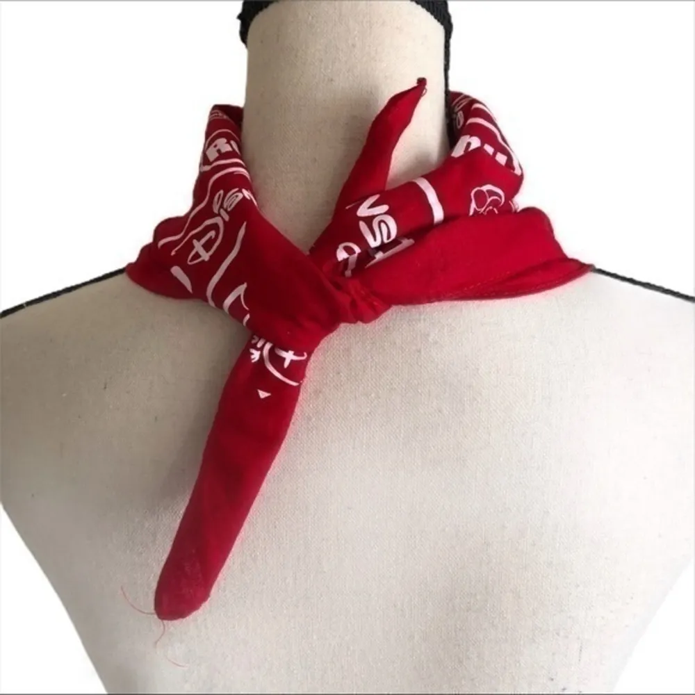 Disney Radio Music Concert Red Bandana Scarf - Image 4