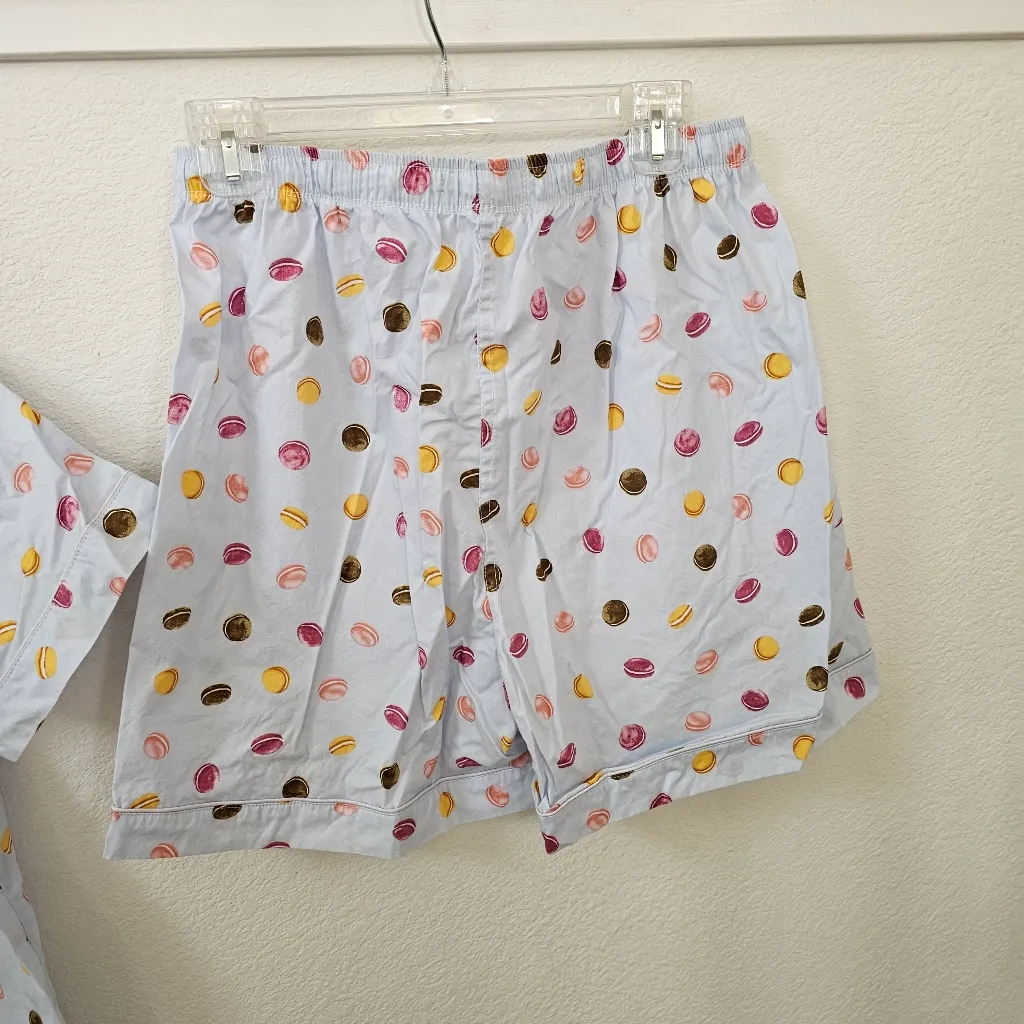 Macaron Print Pajamas Size XL 100% Cotton White - Image 5