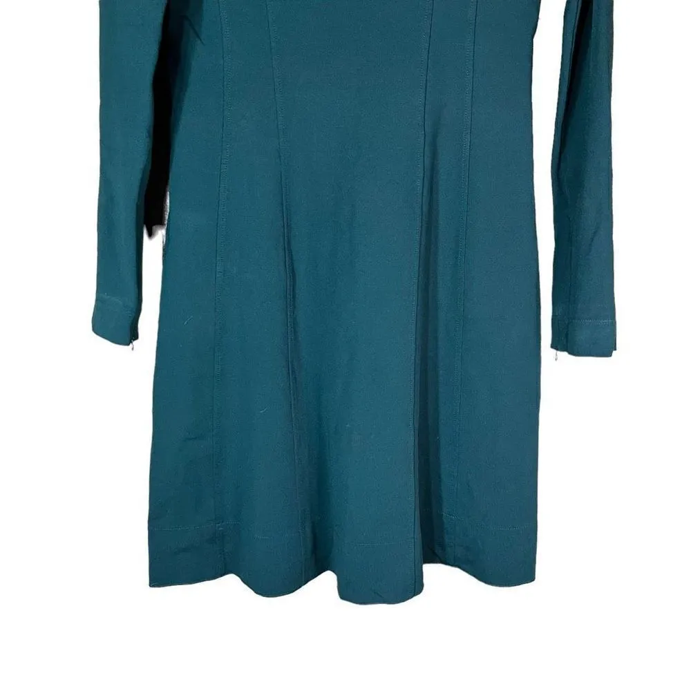 Theory Scuba Catalina Knit Long Sleeve Green Dress Size Large‎ - Image 3