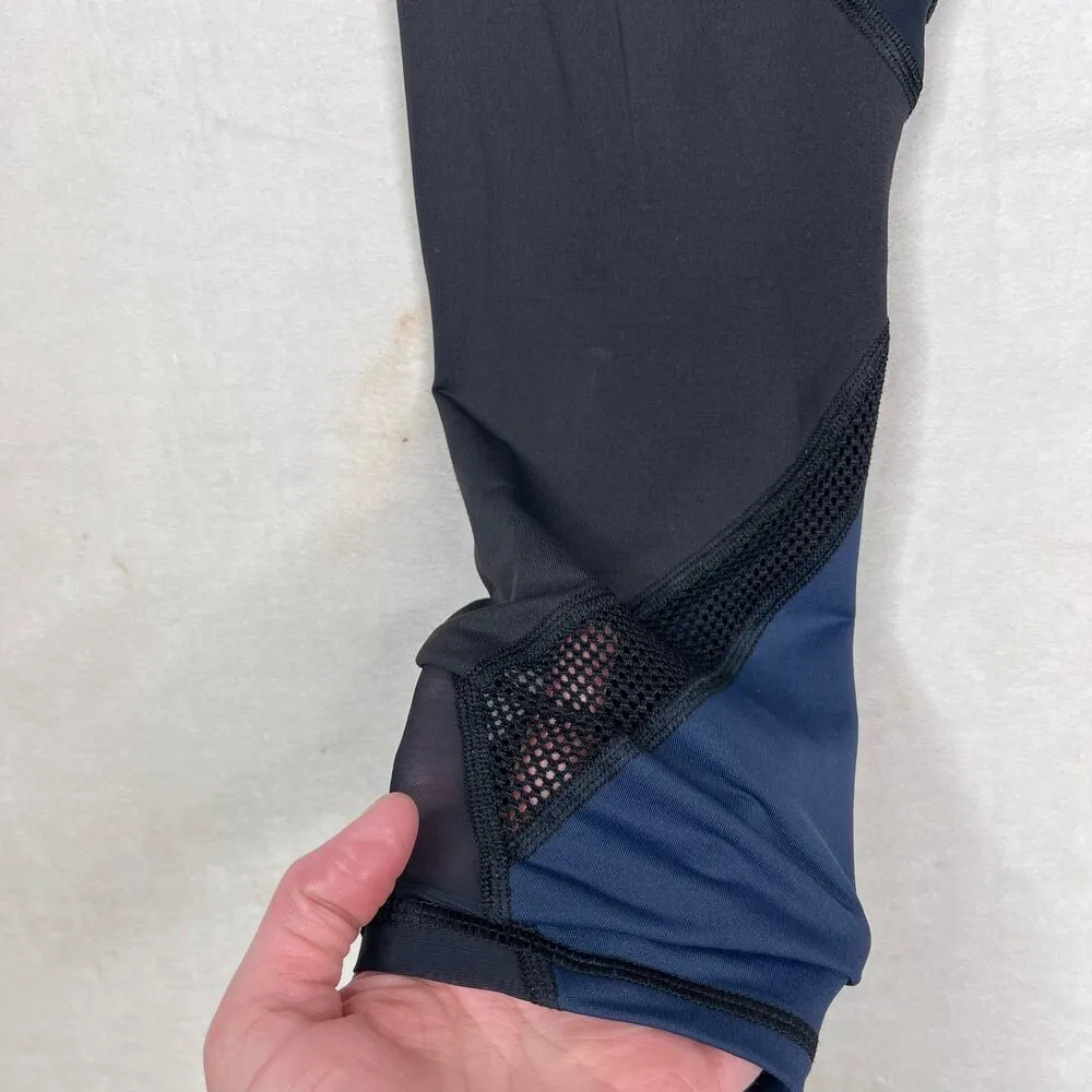 Michi black and blue Colorblock full length high waist leggings women’s small - Image 4