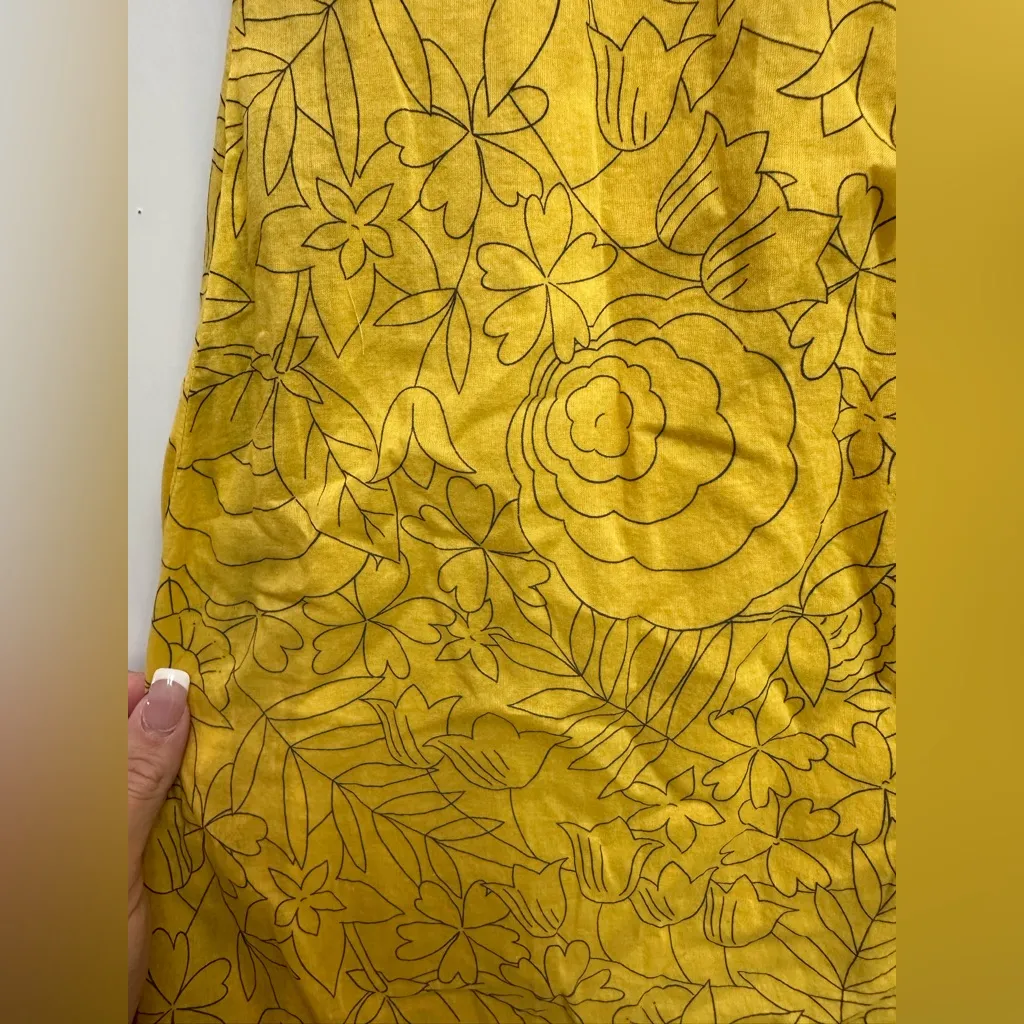 Anthropologie HD in Paris Women’s Size 00 Yellow Tunic Art To Wear Floral Dress - Image 5