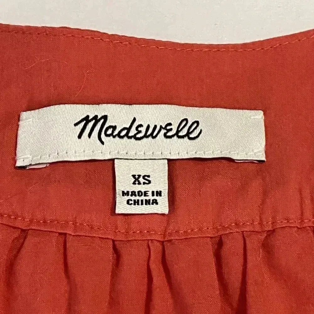 Madewell Top Angelica Rusty Orange Eyelet Short Sleeve Blouse Women’s Size XS - Image 9