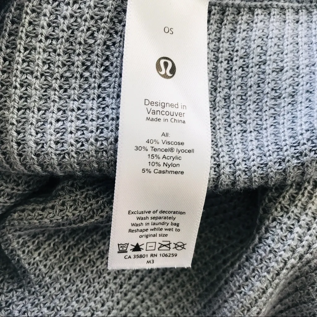 Lululemon Forward Flow Poncho Wrap Sweater Cashmere Blend Grey One Size - Image 4