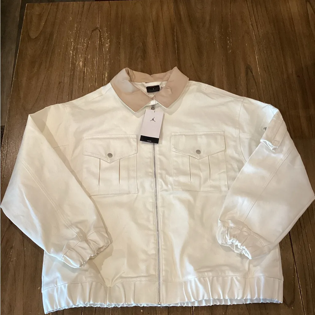 Air Jordan Renegade Women’s Canvas cotton Jacket Sail FN5674-133, Small new - Image 8