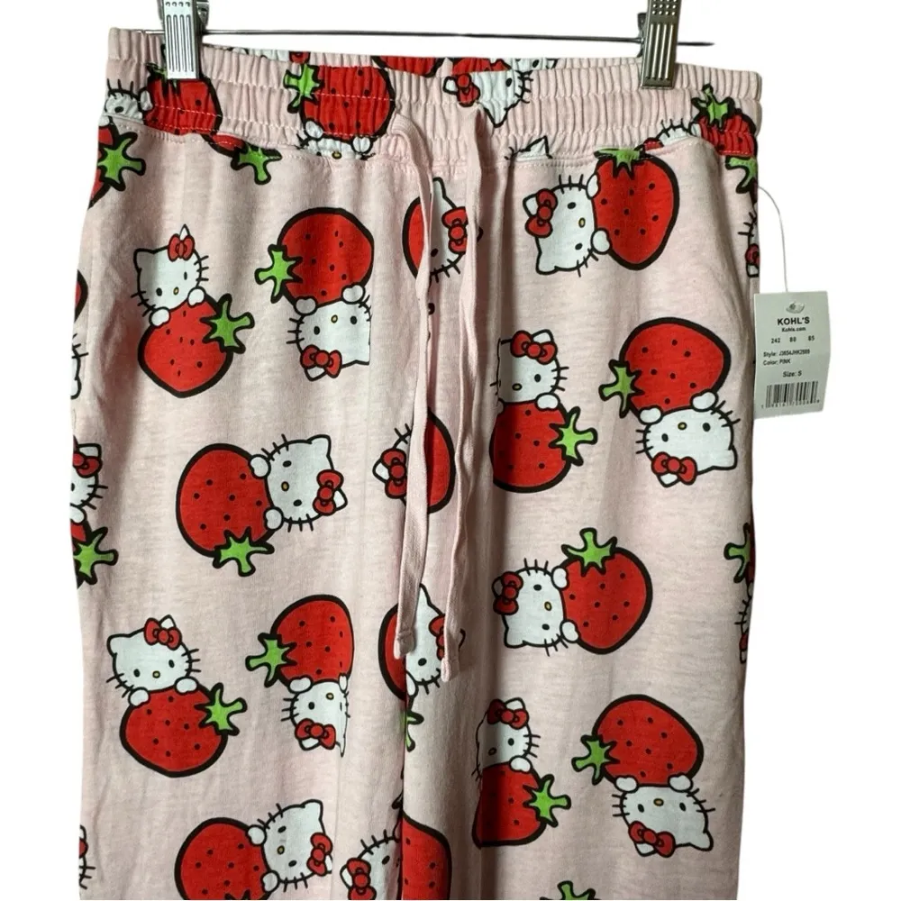Hello Kitty Women's  Drawstring Pink Printed Pajamas  SZ S NWT - Image 2