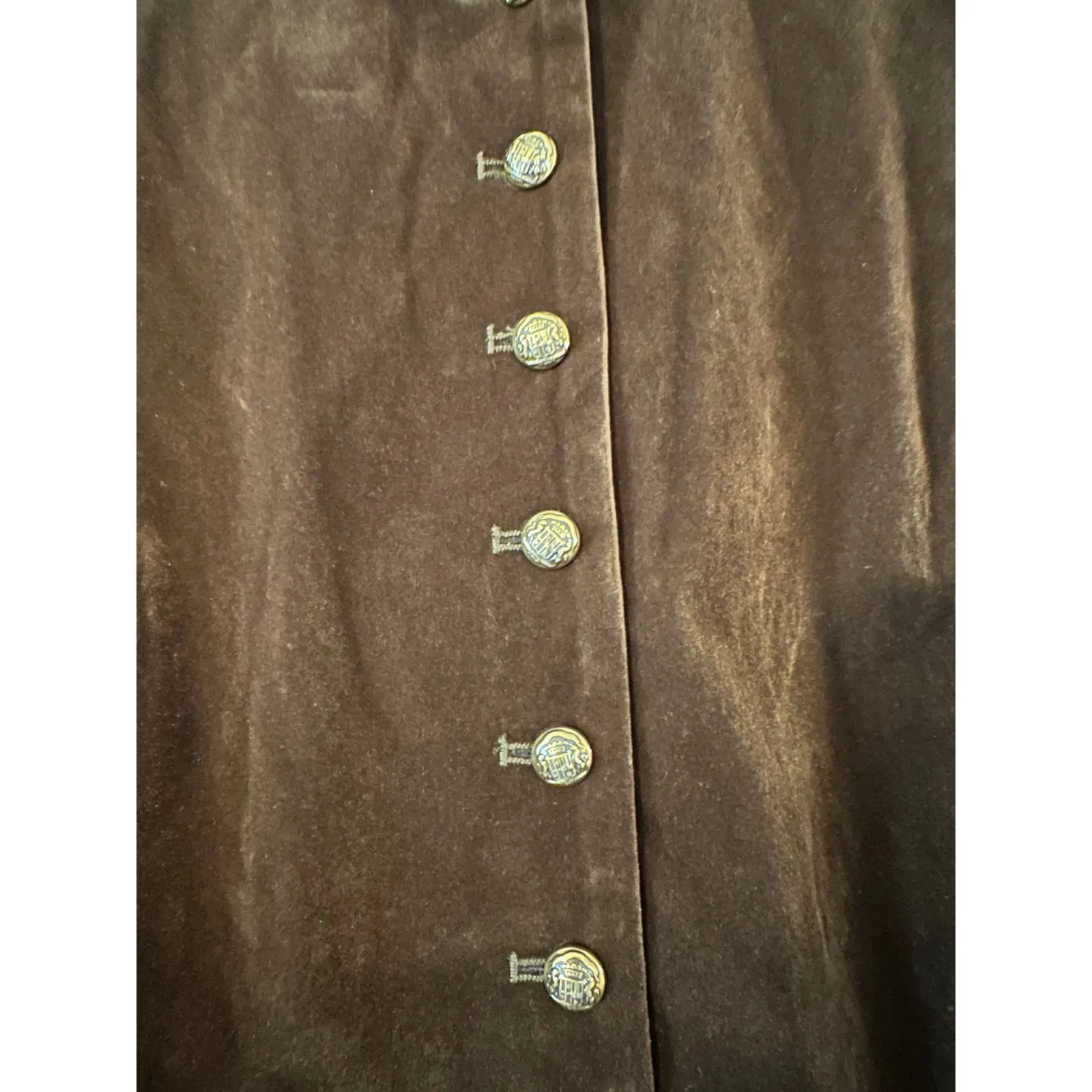 Pomander Place Blazer Jacket Mandarin Collar Button Front Puffed Sleeves SZ XXL Brown - Image 3