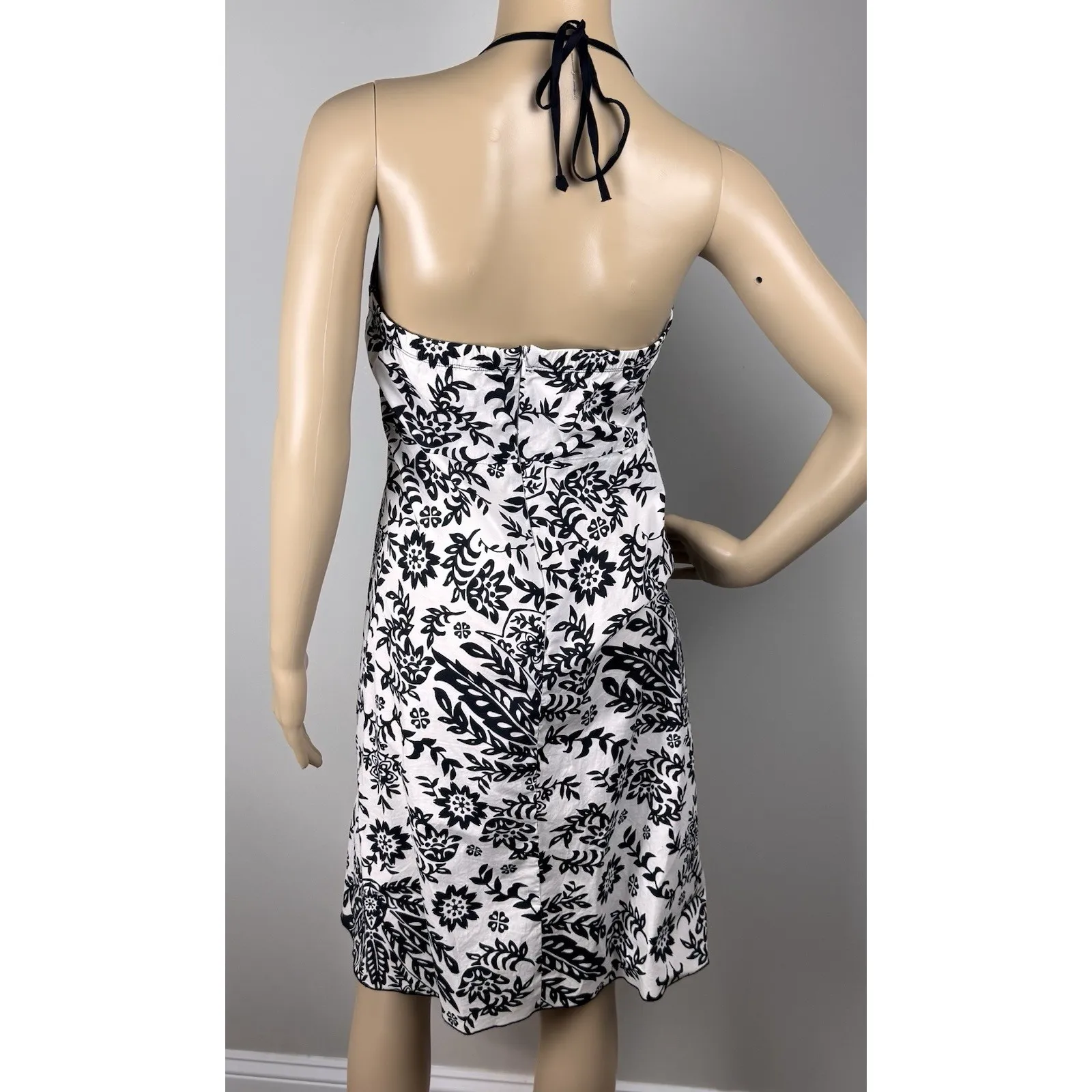 Speechless Y2K Sundress Juniors Size 9‎ Black White Floral Print Halter  Cotton - Image 6